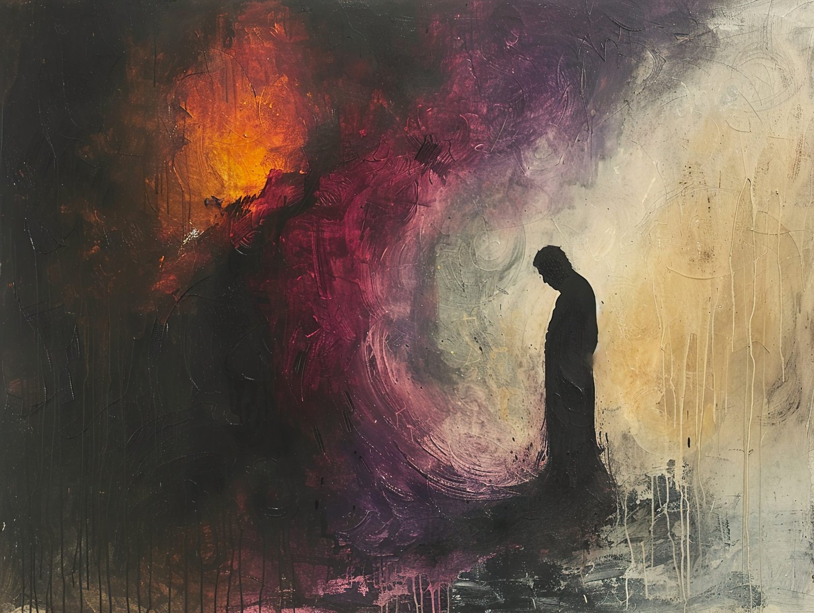una-pintura-de-un-hombre-con-un-fondo-ardiente-y-un-hombre-en-un-traje-oscuro